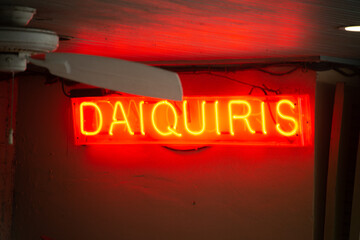 sign for sale at night neon daiquiris