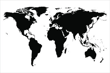 Fototapeta premium World map silhouette on white travel background