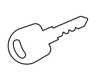 simple key linear icon, vector illustration 