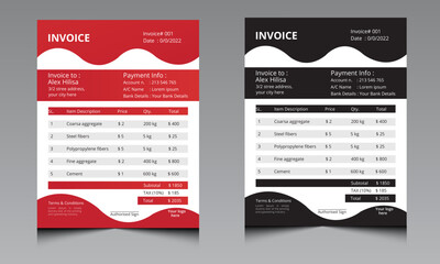 corporate business invoice design templat,vector and modern illustration.