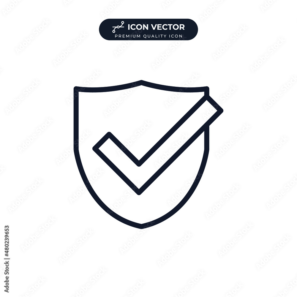 Poster secure shield icon symbol template for graphic and web design collection logo vector illustration