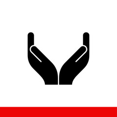 Hands for praying to God, vector icons