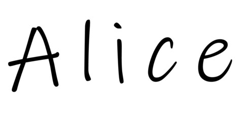 Simple text name design for Alice