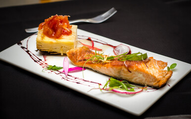 grilled salmon with potato