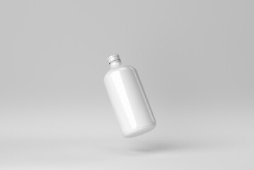 Cosmetic product display on a white background for skin care product presentation. 3D render.