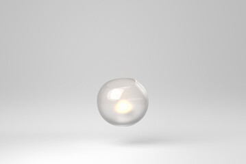 luxury lighting aromatic scent candle on white background to creat romantic and relax ambient. minimal concept. 3D render.