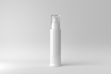 Cosmetic product display on a white background for skin care product presentation. 3D render.