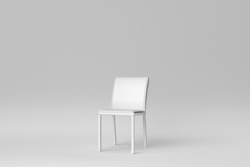 White modern chair on white background. minimal concept. 3D render. - 480242437