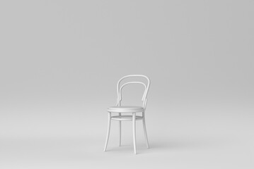 White modern chair on white background. minimal concept. 3D render.