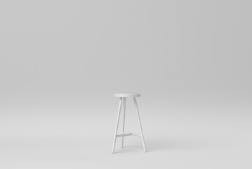 Wooden  stools on white background. minimal concept. 3D render. - 480242480