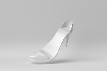 women's high heels on white background. minimal concept. 3D render. - 480242482