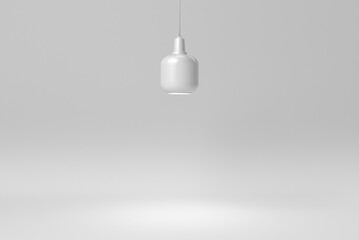 Ceiling lamp on white background. minimal concept. 3D render.