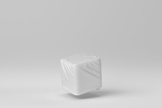 Cozy soft chairs on white background. minimal concept. 3D render.