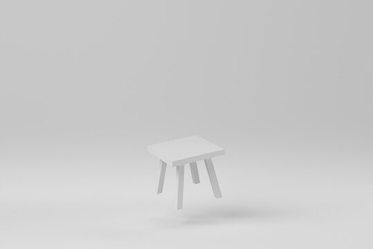 Small wooden chair on white background. Antique legs chair. 3D render.