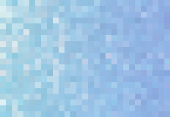 Abstract blue azure background with a grid of squares on the side to the right, mosaic, geometric pattern.