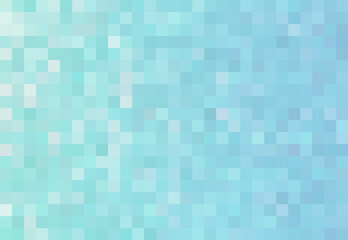 Abstract blue turquoise background with squares, mosaic, geometric pattern.