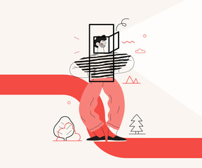 Startup illustration. Concept of building new business