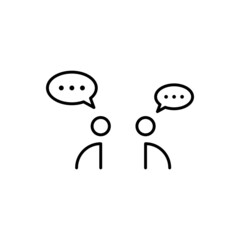 Icono de conversación entre dos personas. Diálogo, burbujas de mensaje