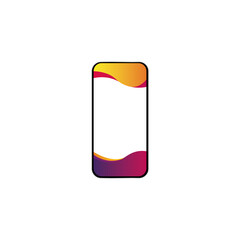 Realistic smartphone sign icon with colorful wallpapers. Vector illustration eps 10.