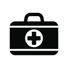 First aid box icon, medical briefcase icon vector isolated
