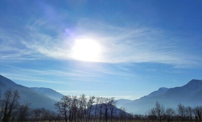 sunset in the mountains ,mountains panorama 