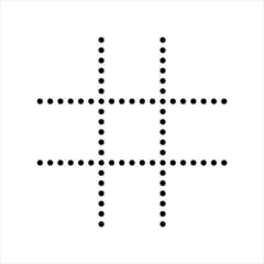 Tic Tac Toe Grid Dots Game Board