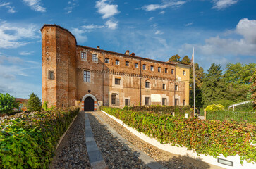 Villanova Solaro, Cuneo, Italy -Castello dei Solaro di Villanova Solaro, Solaro Castle in the land...