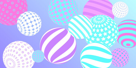 Retro 3d illustration abstract balls, great design for any purposes.  Modern poster for cover design.  Vector technology background.  Abstract bright wallpaper. 3d geometric shape  illustration.