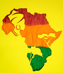 colorful background in yellow, red and green for black history month