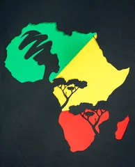 Fotobehang Afrika colorful background in yellow, red and green for black history month  © DyrElena