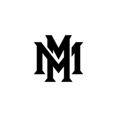 MM or M initial letter logo design vector.