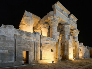 Night shot of the
Temple Of Kom Ombo in Egypt