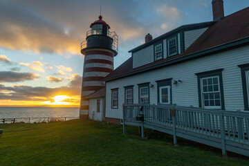 Quoddy Head lighthouse at sunrise