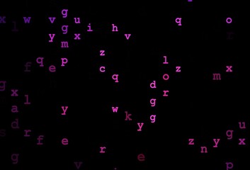 Dark pink vector template with isolated letters.