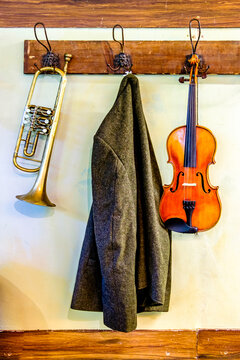 beautiful old violin - close up