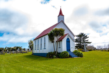 Wesley Methodist Church (1883). Waiaku, Auckland, New Zealand - obrazy, fototapety, plakaty
