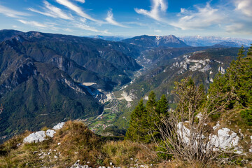 Fototapeta na wymiar panoramic view of the valley Valdastico in the north Italy