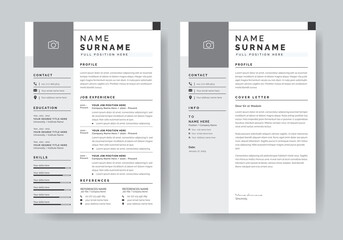 Minimalist Resume Layouts & CV or Cover letter Template

