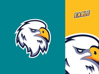 The background in the form of an eagle head logo and the inscription on the right eagles.Concept for the logo of a sports club or team