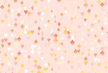 Light Yellow, Orange vector cover with symbols of gamble.