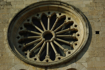 Fototapeta na wymiar Manoppello - Abruzzo - The various external rose windows of the abbey of Santa Maria d'Arabona