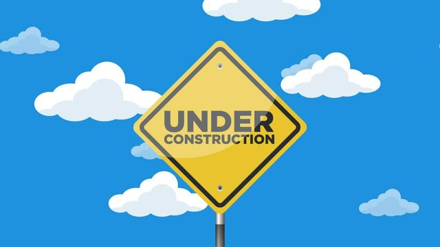 under construction road sign animation.