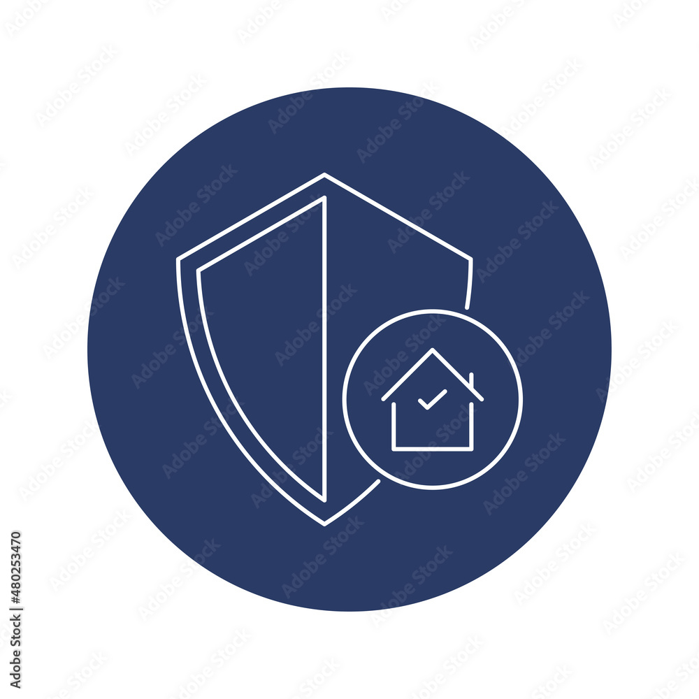 Canvas Prints home security shield icon vector