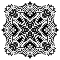 Ethnic Mandala ornament. Coloring book page - 480253653