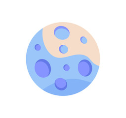 White planet with craters © Aleksey