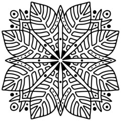 Ethnic Mandala ornament. Coloring book page - 480253816