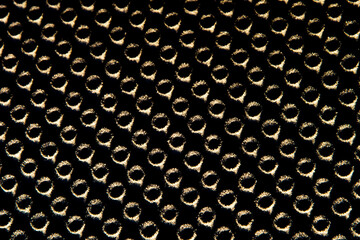 metal background with golden circles