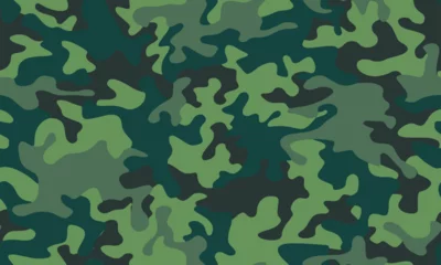 Foto op Canvas Full seamless military camouflage dark texture skin pattern vector for textile. Usable for Jacket Pants Shirt and Shorts. Dirty army camo masking design for hunting fabric print and wallpaper. © MSK Design