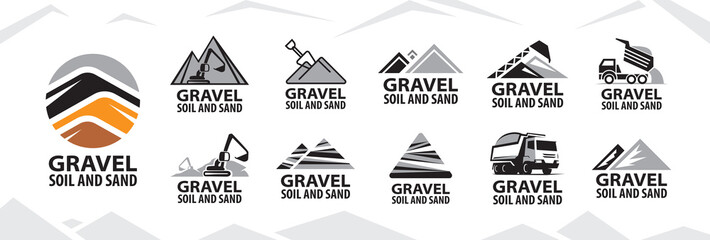 Vector logo of sand, gravel and soil extraction