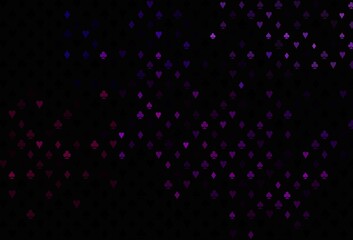 Dark purple vector template with poker symbols.